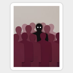 Spooky Ghost In Crowd Of People Sticker